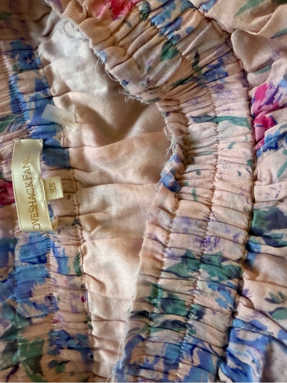 LoveShackFancy Pink and Blue Floral Ruffle Skirt - Picture 2 of 2